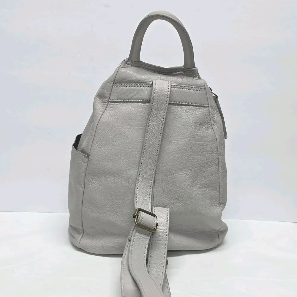 Born Millport Sling Backpack Bag In Woven Light Gray Soft Leather Boho Travel